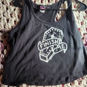 Too Fast Crop Top w Coffin Print